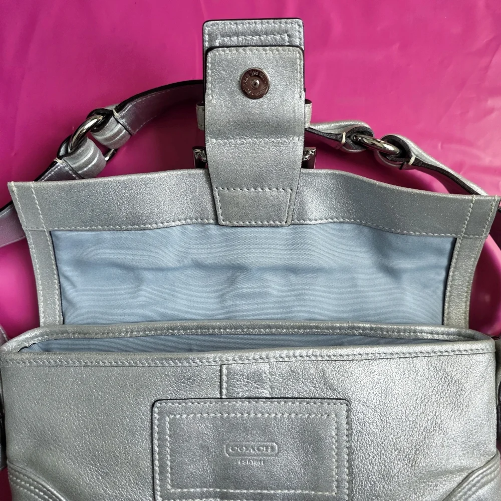 🅢🅞🅛🅓 Coach Y2k Goat Suede Flap Shoulder Bag - Picture 4 of 16